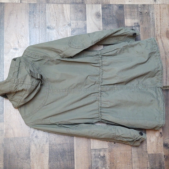 Gap Utility Hooded Olive Green Faux Fur lined  Parka Jacket Sz Small Wom - Picture 10 of 17